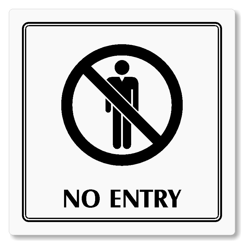 No entry, 100x100mm, bílá, Utah